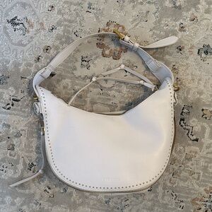 Steve Madden Cream Hobo Bag Gold Zipper Accents